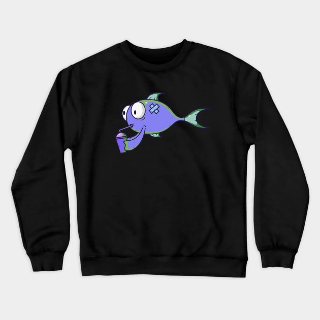 fish drink Crewneck Sweatshirt by dadudoz